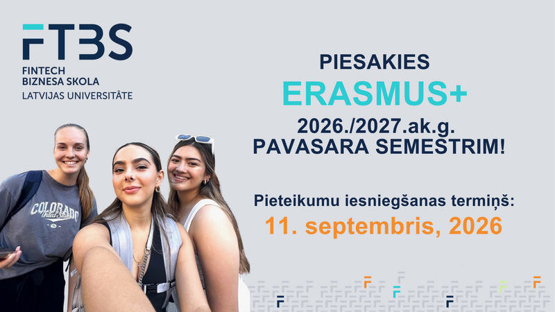 Vizualizācija: Erasmus+ studijas pavasarī - pieteikšanās līdz 11. septembrim