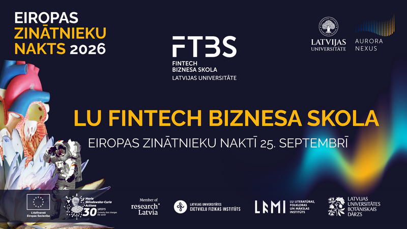 Vizualizācija - LU Fintech biznesa skola Eiropas zinātnieku naktī 25. septembrī